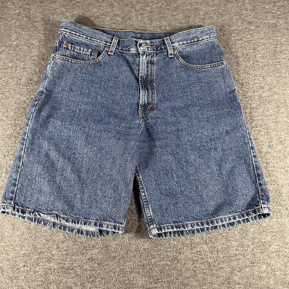 Levi's 550 Shorts Mens 34 Blue Relaxed Fit‎ Denim Jean Shorts Jorts Bat Wing